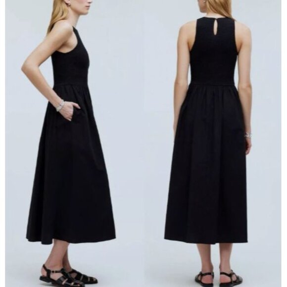Madewell Melody Tank Midi Dress Black S NP124 NWOT - Picture 3 of 3